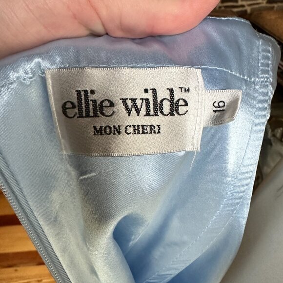 Ellie Wilde / Mon Cheri - Short Beaded Homecoming Dress - Ice Blue - NWT - Sz 16 - Picture 7 of 8